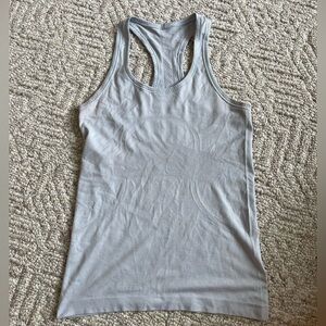 Light blue lulu swiftly tech tank top